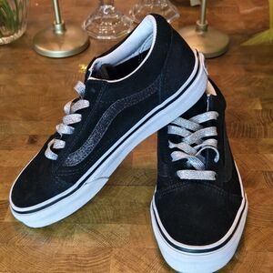 Vans Old Skool Glitter Side strap Black Kids Shoes